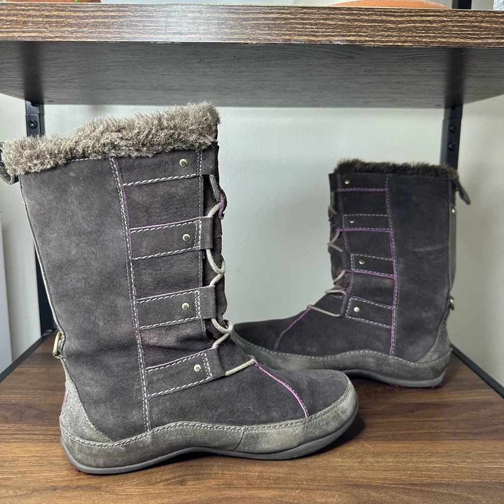 The North Face Brown Suede Abby Waterproof Winter Boots 8
